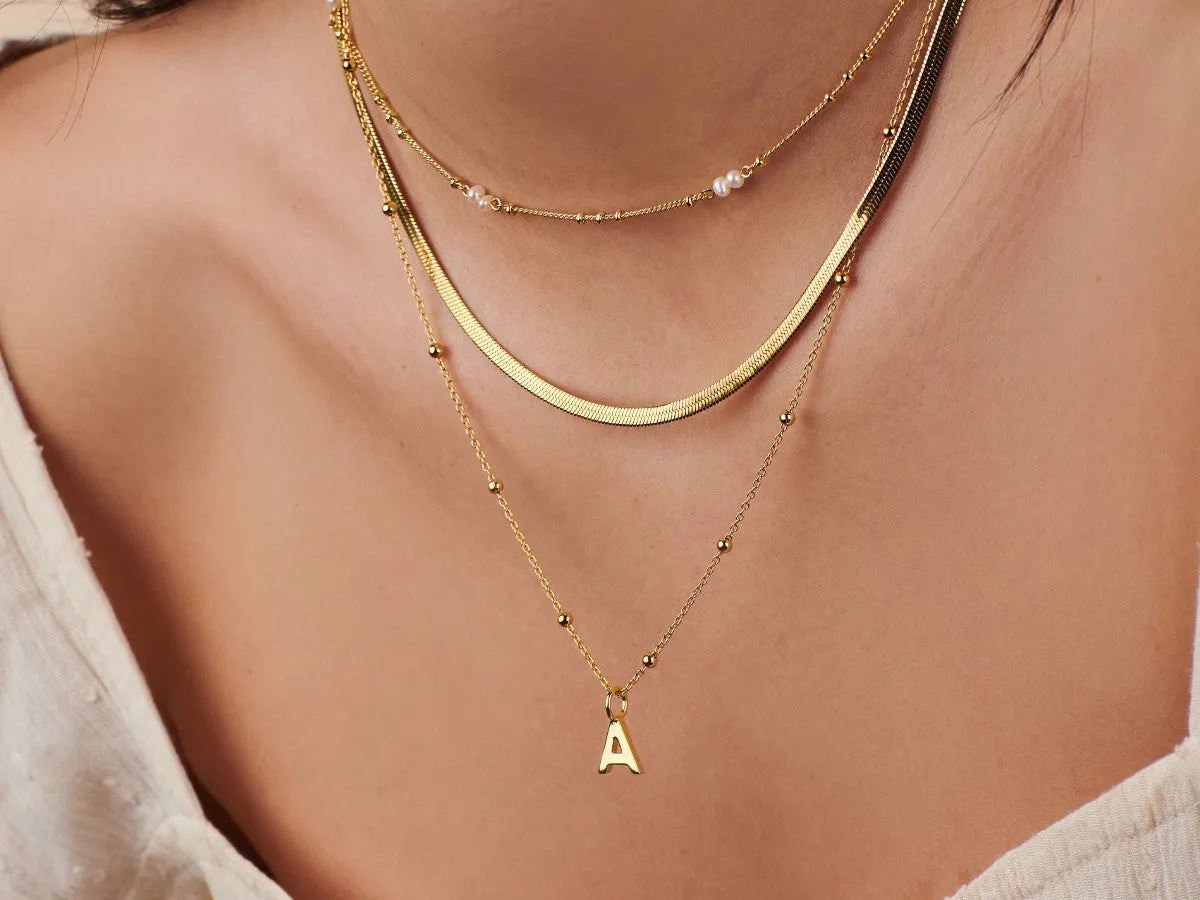 Initial Capital Letter Necklace