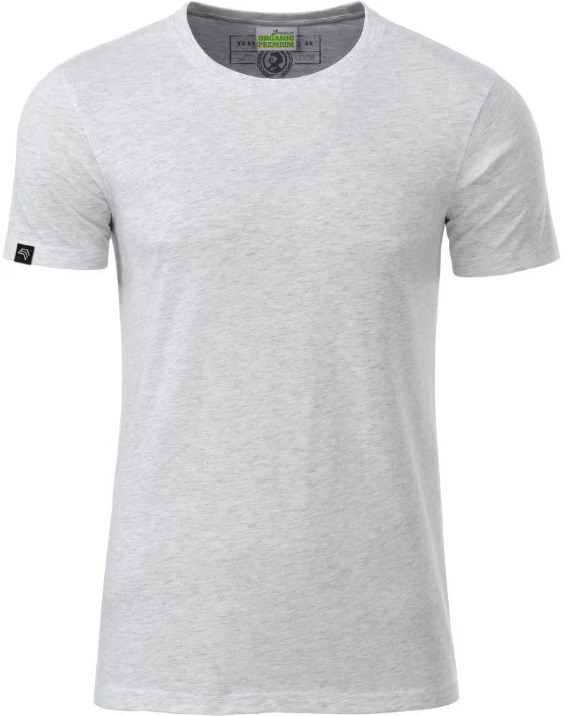 JAN 8008 ― Herren Bio-Baumwolle T-Shirt - Melange Ash Grau