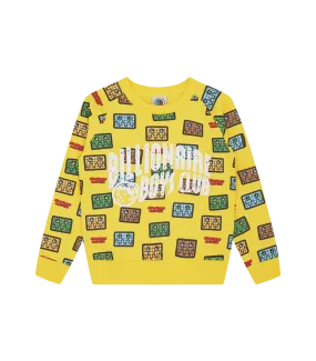 KIDS JUMBLE ROBOT A/O PRINT ARCH LOGO CREWNECK - YELLOW