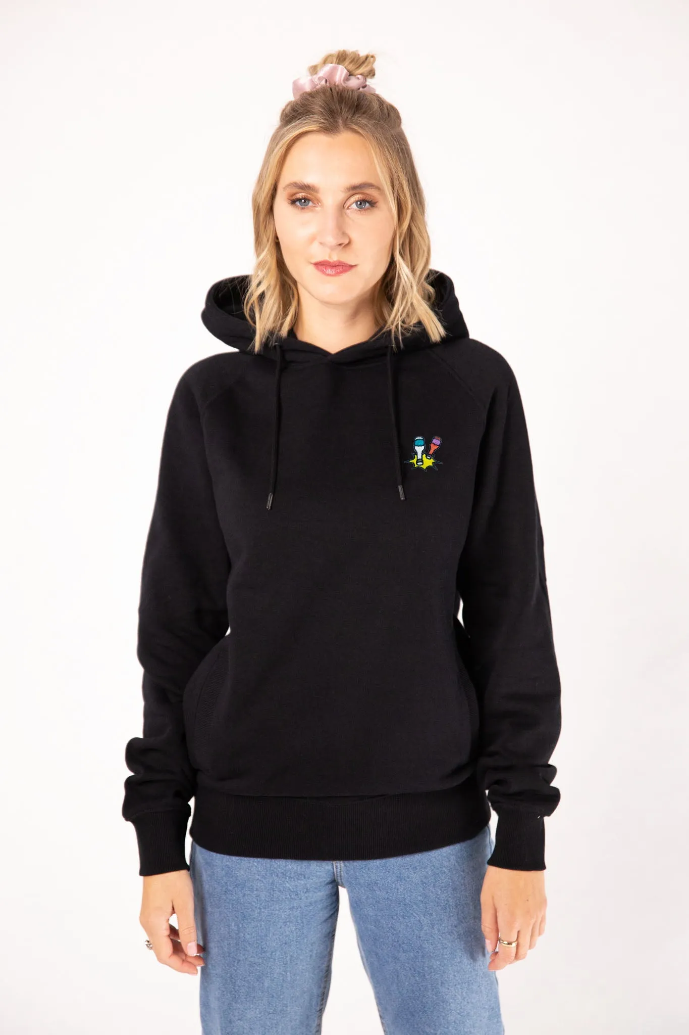 Kleiner Klopfer | Bestickter Bio-Baumwoll Frauen Hoodie