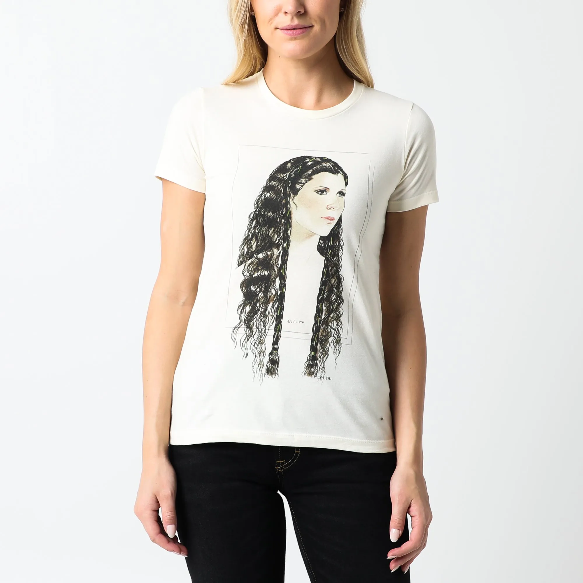 Leia With Hair Down Natural Tee