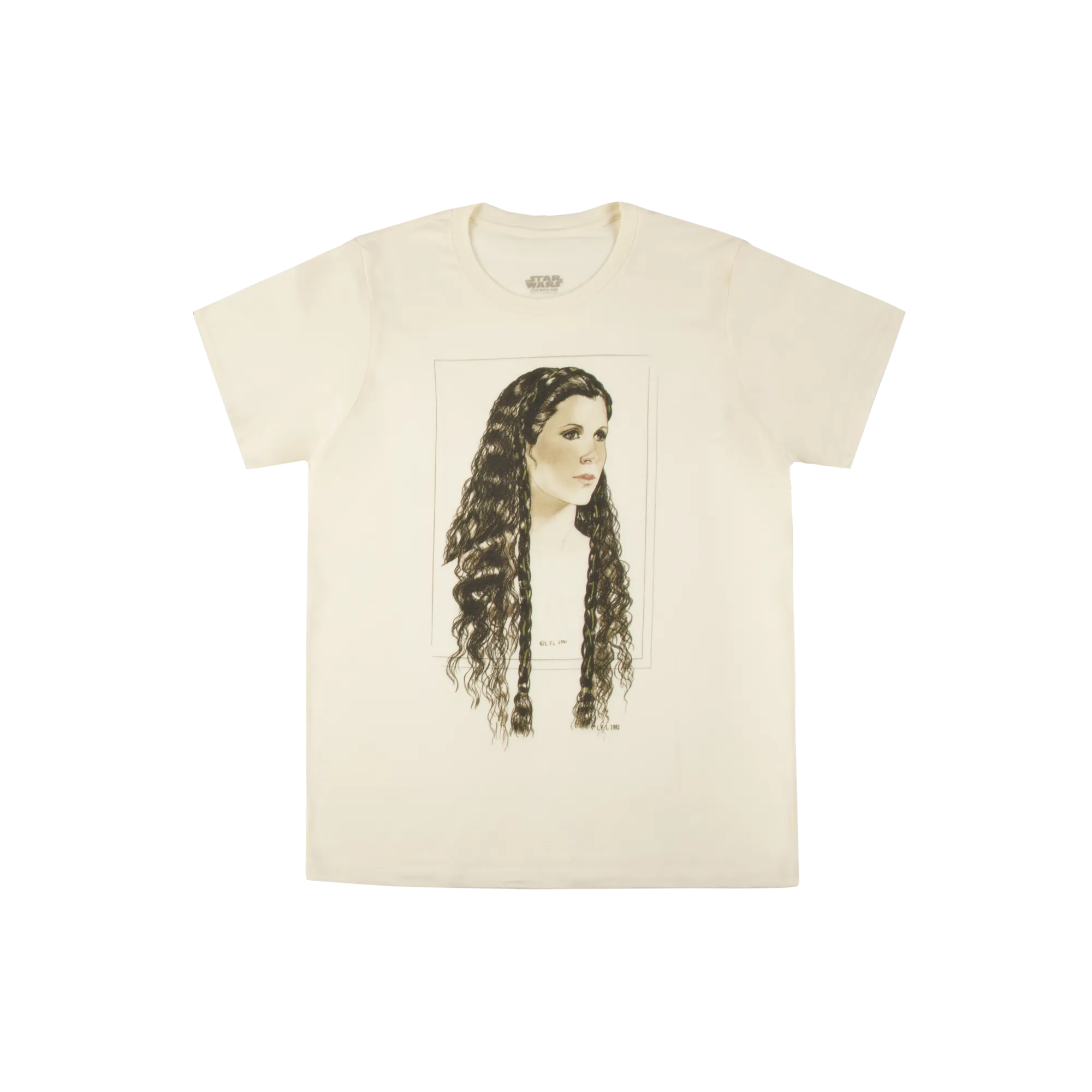 Leia With Hair Down Natural Tee