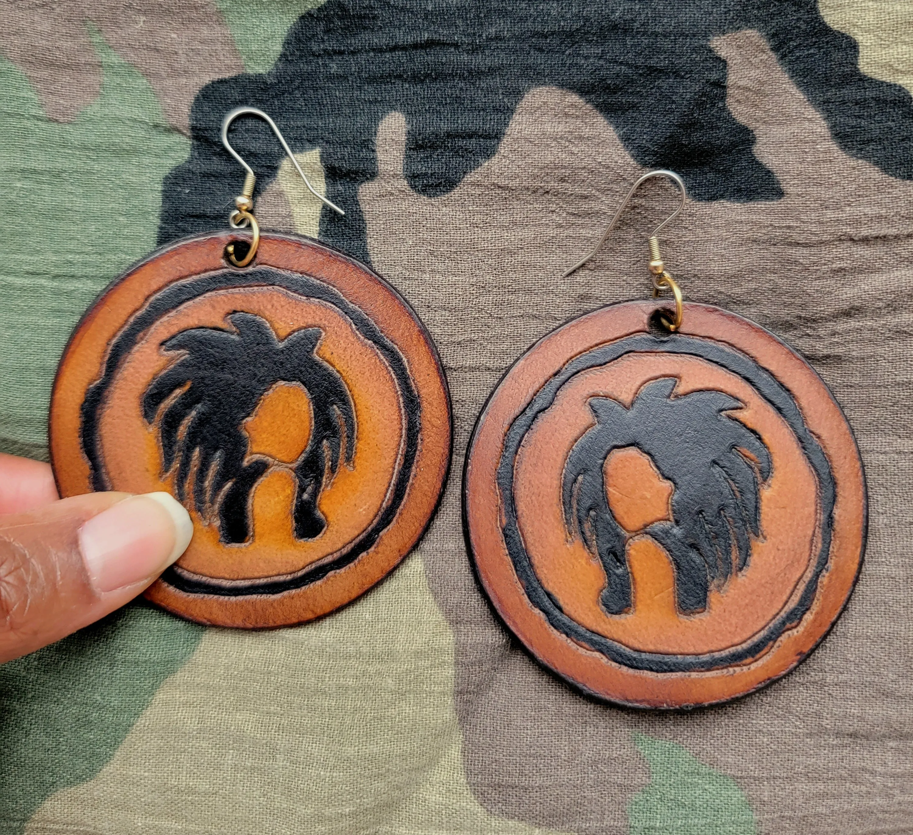 Lioness Leather Earrings