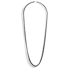 Long Knitted Oxidized Silver Necklace