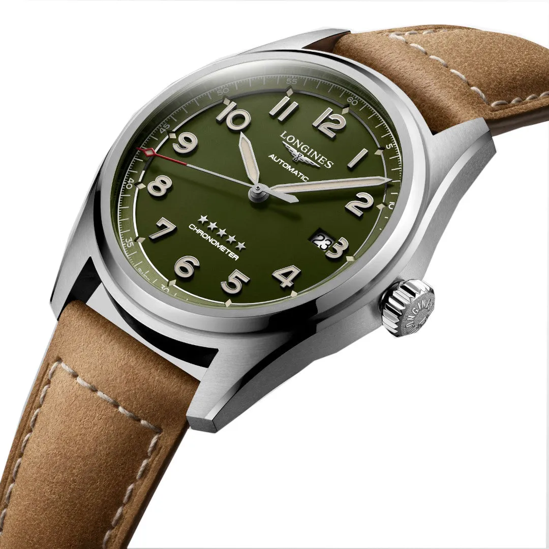 Longines Spirit 42MM Automatic Green Matte Dial Watch L38114032