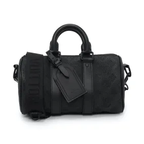 Louis Vuitton Black Monogram Taurillon Keepall Bandouliere 25