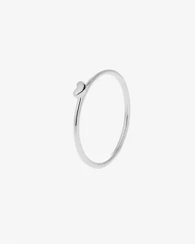 Loving Heart drop ring silver