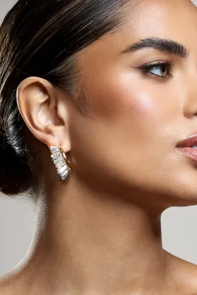 Luster | Gold Diamante Chunky Hoop Earrings