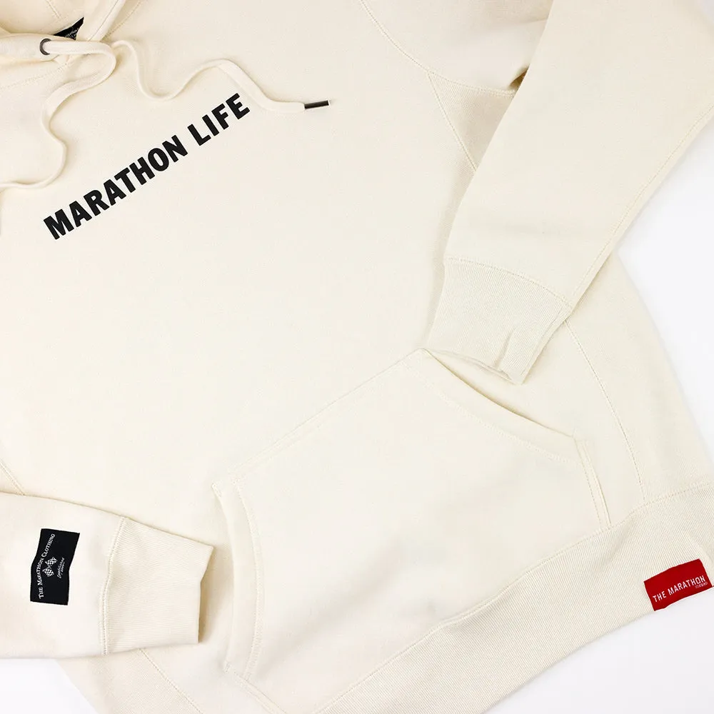 Marathon Life (Victory Flags) Hoodie - Bone/Black