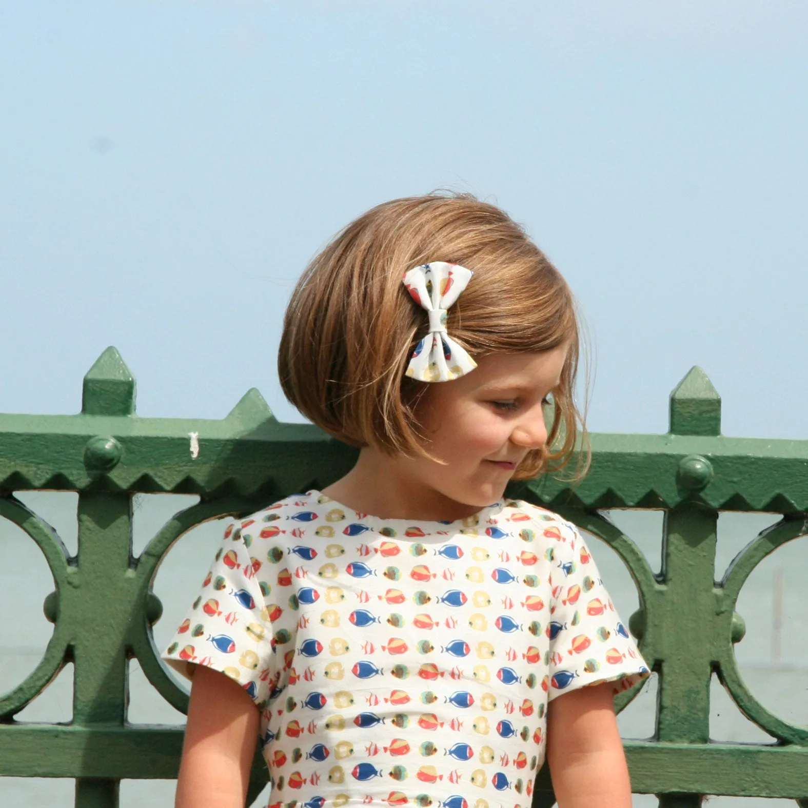 Margaret Children's Dress - Ivory Fish