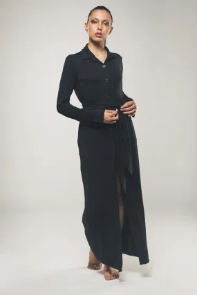 Maxi Shirt Dress in Black