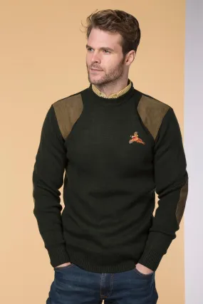 Men's 100% Wool Crew Neck Shooting Jumper With Pheasant Motif