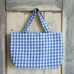 Mini Tote Bag - Blue Gingham