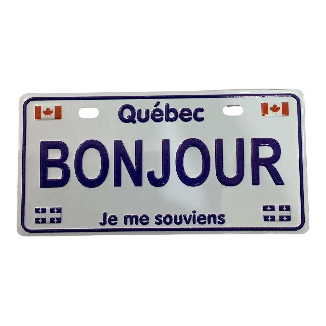 Montreal Quebec bonjour License Plate Magnet .