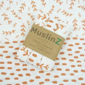 MuslinZ Bamboo/Organic Cotton Muslin Squares, Laurel Leaf - 3 Pack