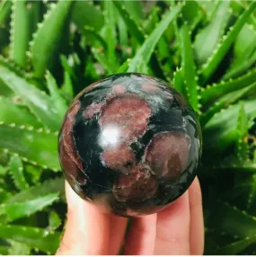 Natural garnet fireworks Sphere