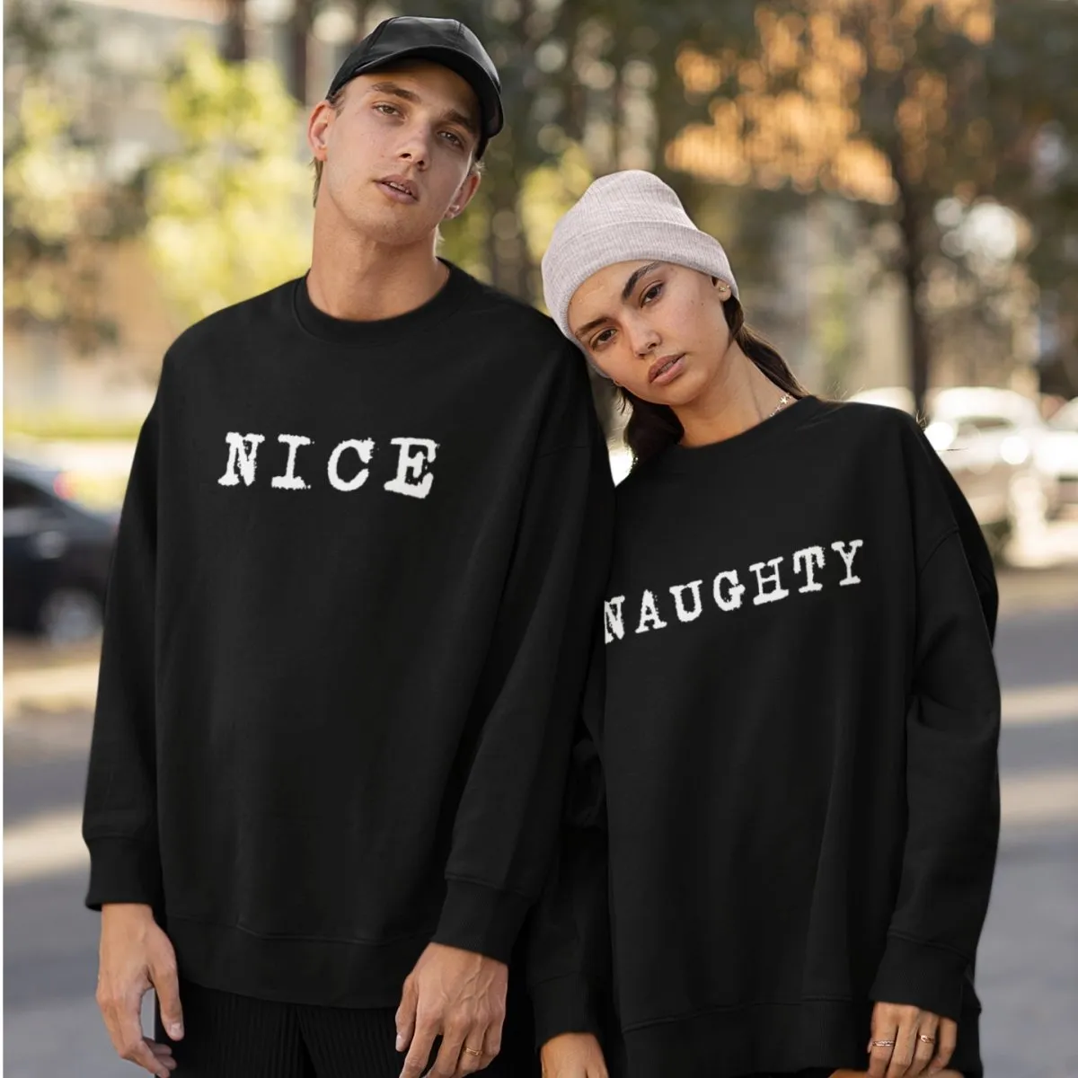 Nice And Naughty Matching Sweatshirts