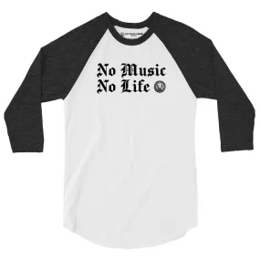 No Music No Life 3/4 sleeve raglan shirt