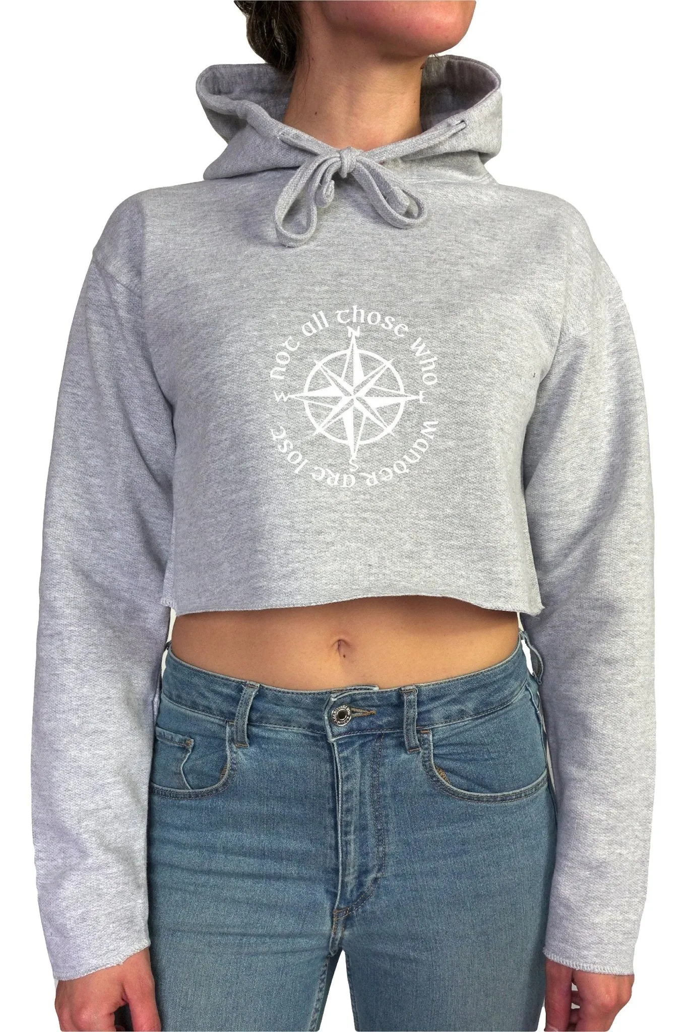 Not all those who wander are lost || Organic Cotton || Crop Hoodie