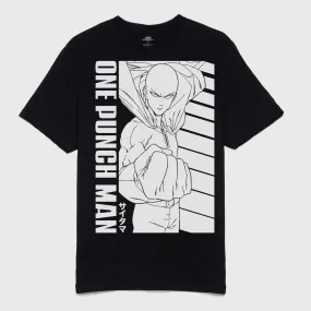 One Punch Man - Saitama Stance Black and White Tee