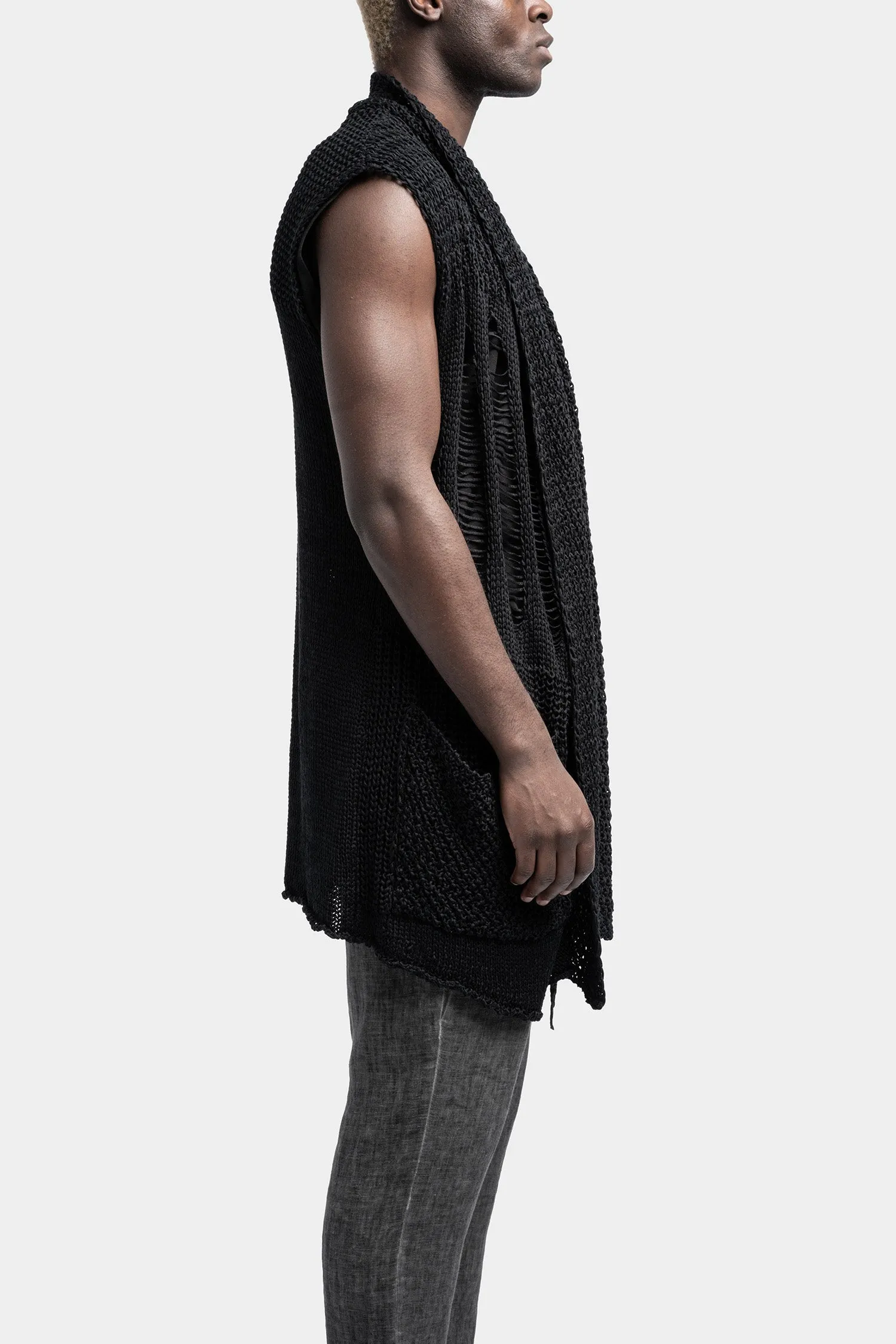 Open knit vest