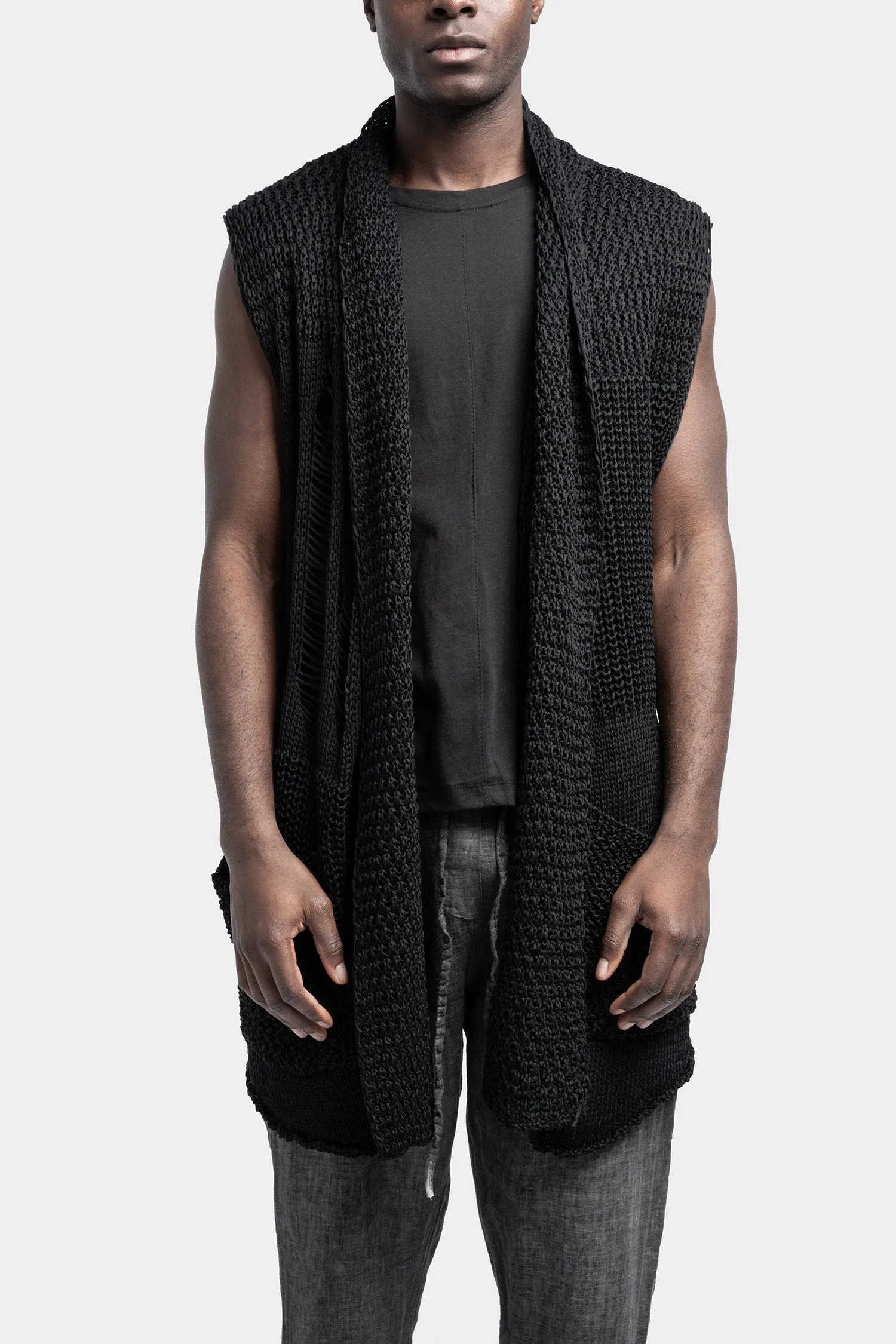 Open knit vest