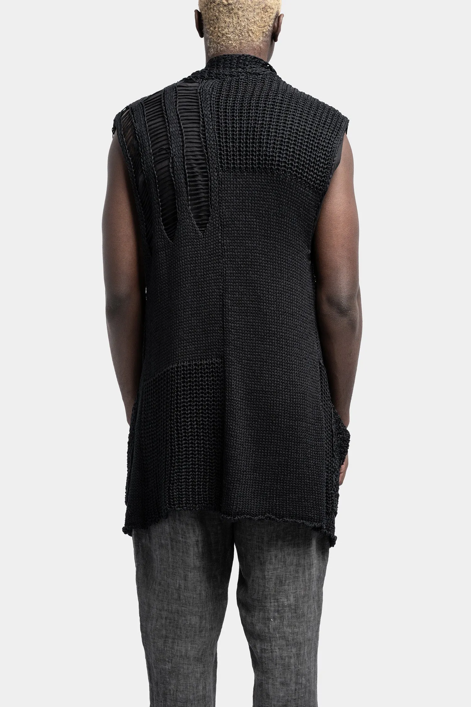 Open knit vest