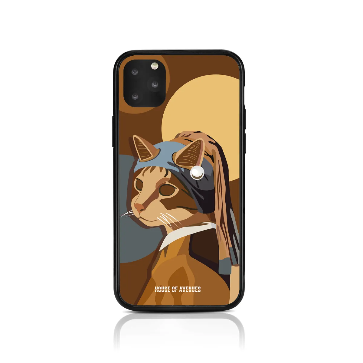 Original Design Phone Case - Cat with a Pearl Earring - Style D