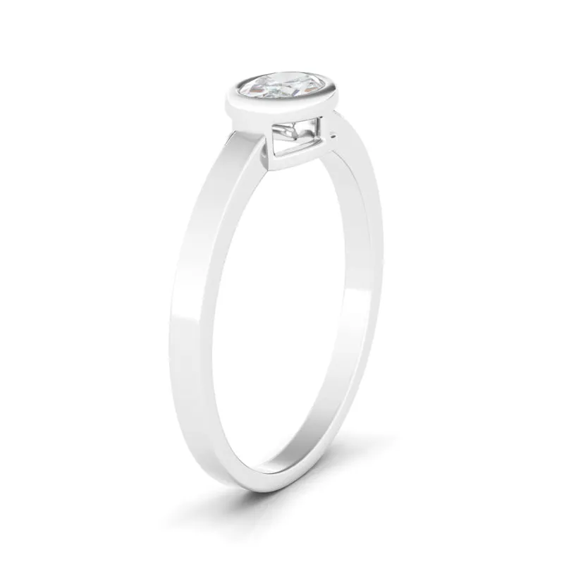 Oval Bezel Diamond Ring