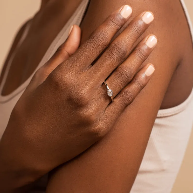 Oval Bezel Diamond Ring