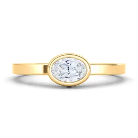 Oval Bezel Diamond Ring