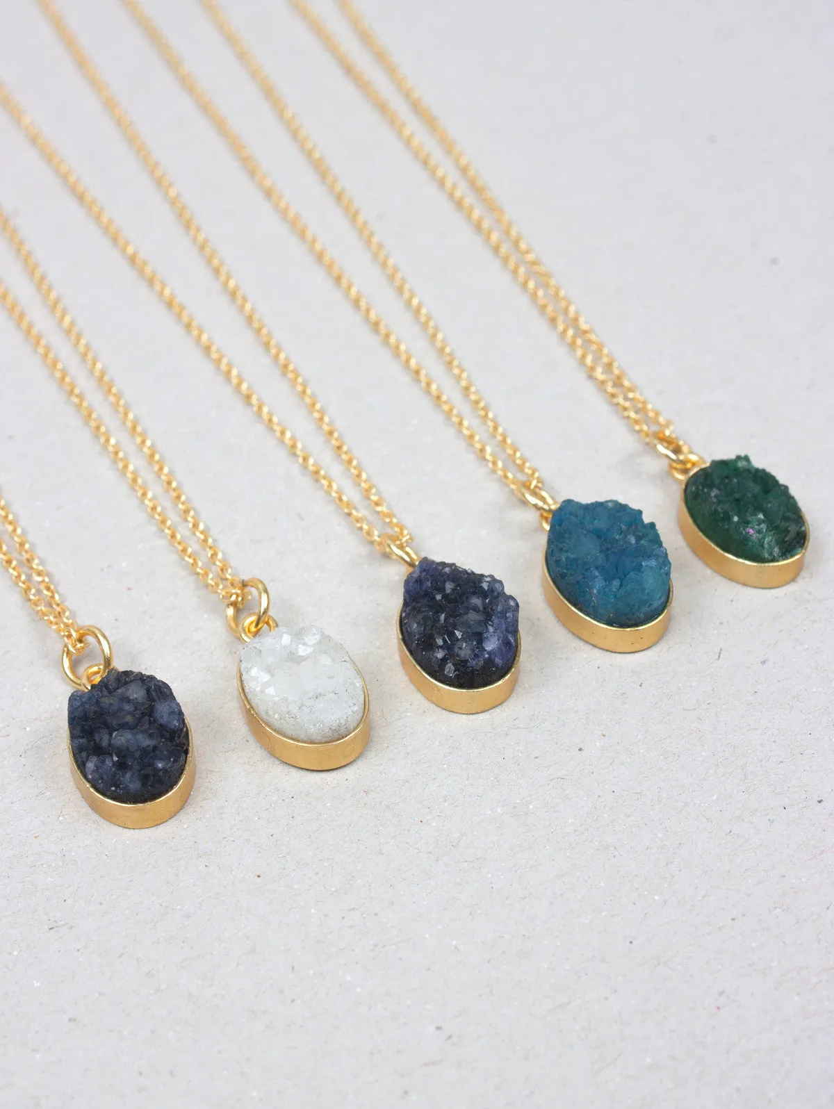 Oval Druzy Necklaces