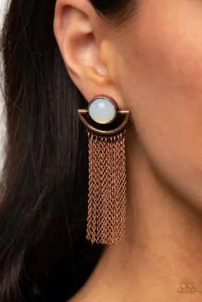 Paparazzi Earring ~ Opal Oracle - Copper