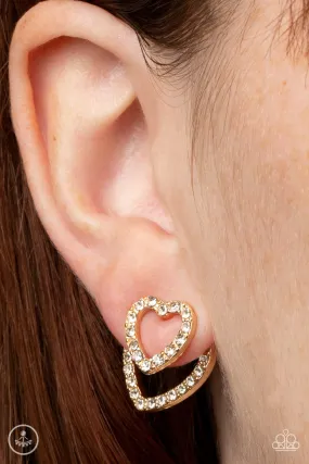 Paparazzi Ever Enamored - Gold Heart Post Earrings