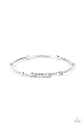 Paparazzi Upgraded Glamour - White Coil Bracelet