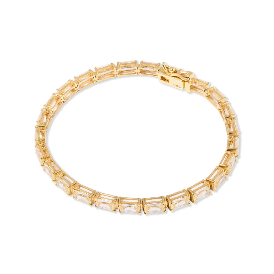 Pave 18K Gold Vermeil Canary Baguette Tennis Bracelet