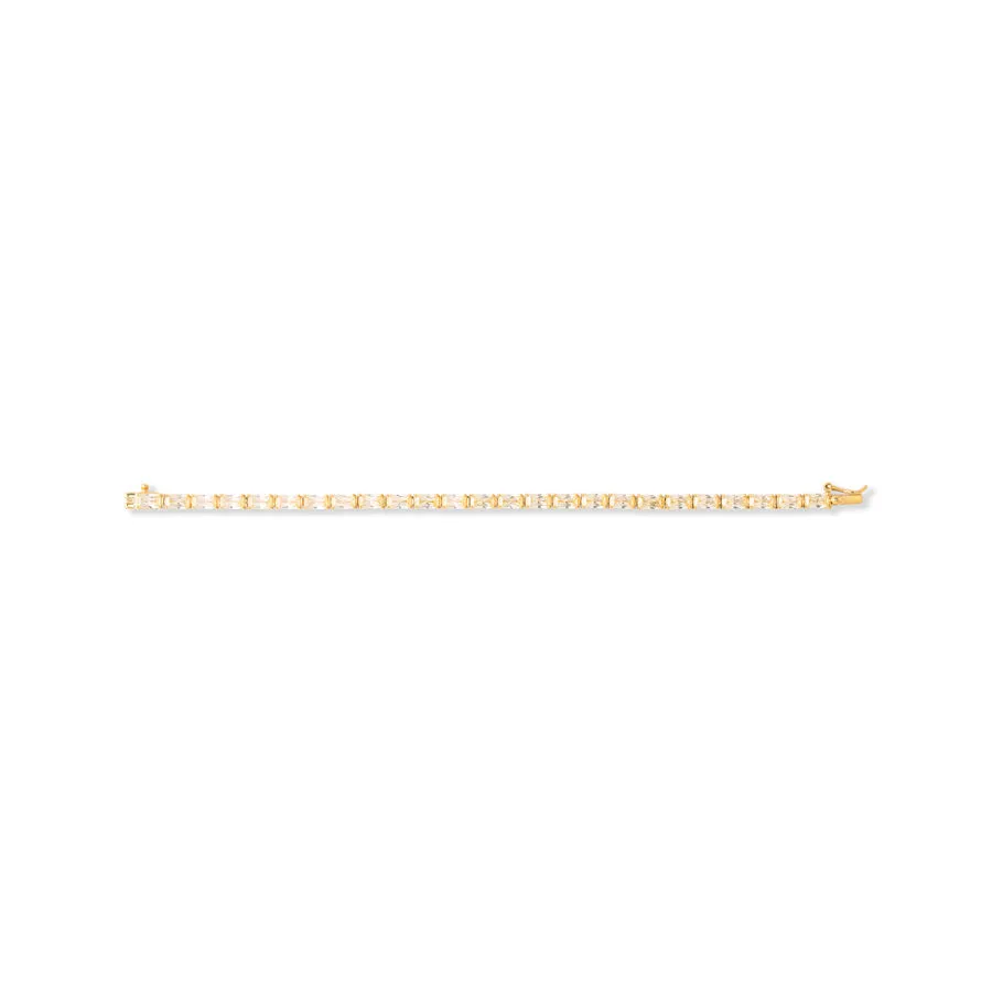 Pave 18K Gold Vermeil Canary Baguette Tennis Bracelet