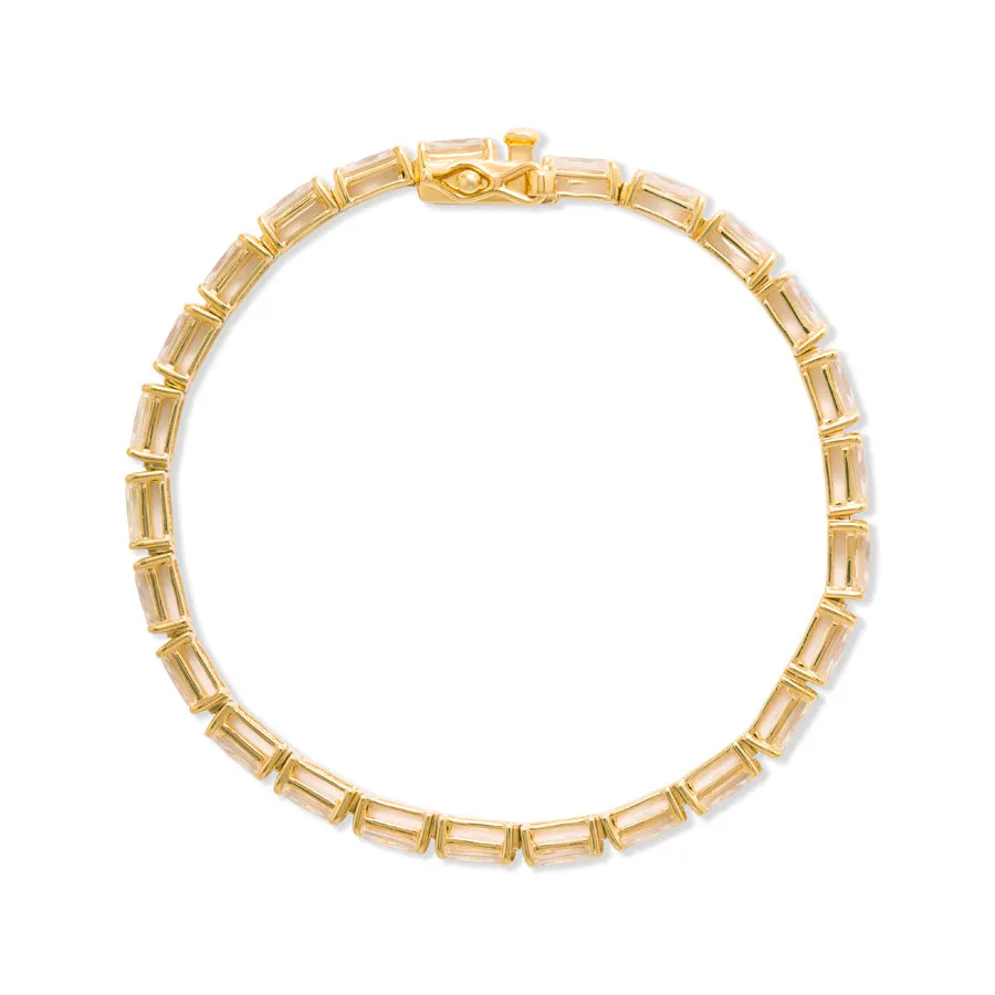 Pave 18K Gold Vermeil Canary Baguette Tennis Bracelet