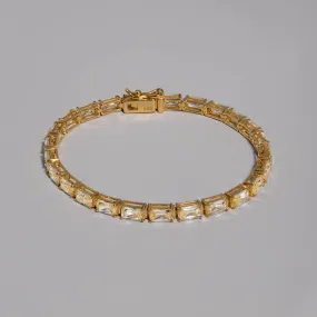 Pave 18K Gold Vermeil Canary Baguette Tennis Bracelet