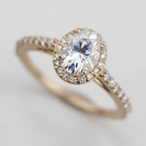 Pave Halo Engagement Ring