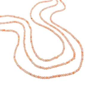 Peach Moonstone 2.5mm Faceted Rounds Bead Strand