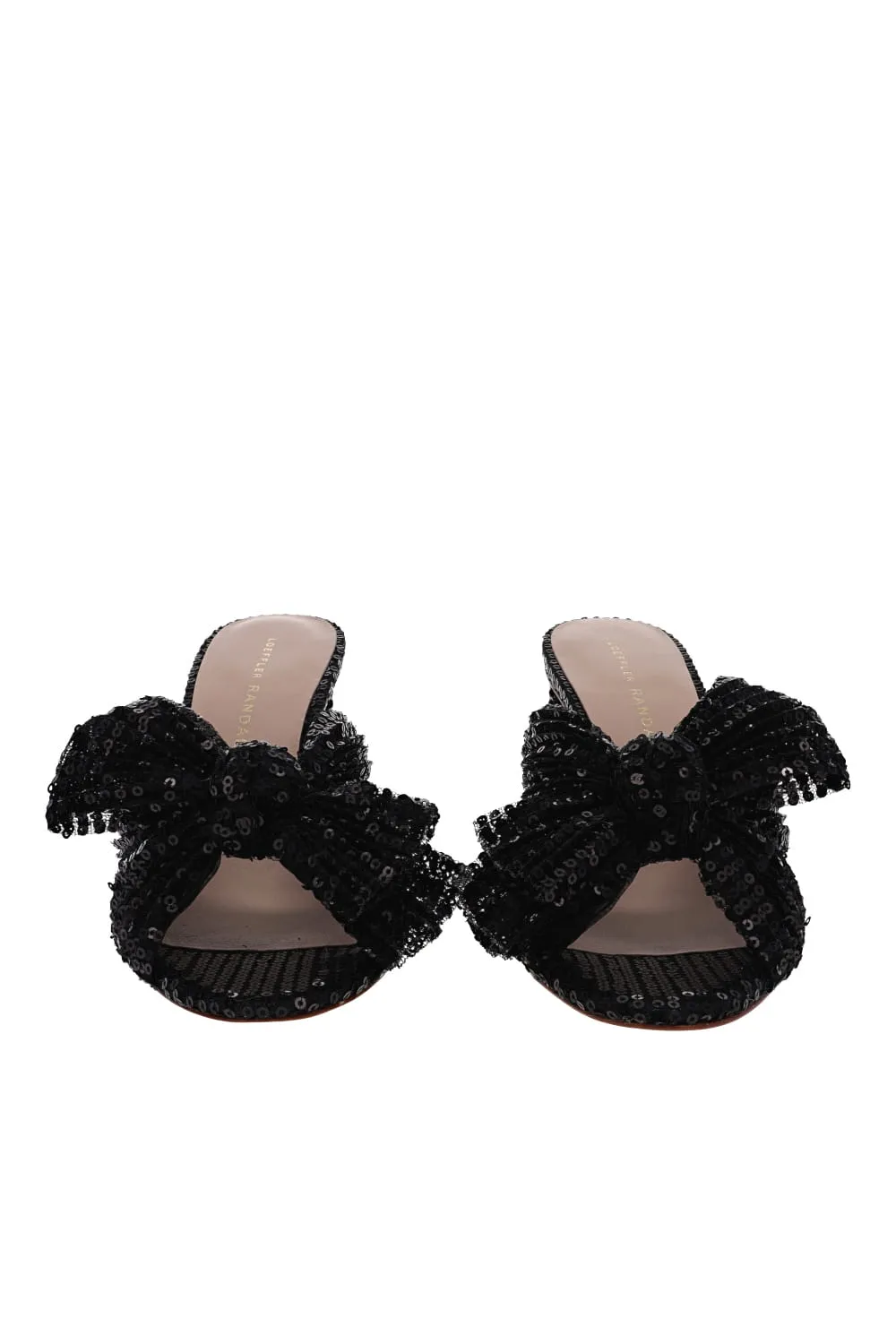 Penny Black Sequin Knotted Mule