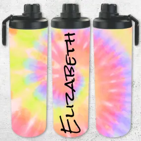 Personalized Tie Dye 30oz Double Walled Stainless Steel Bottle