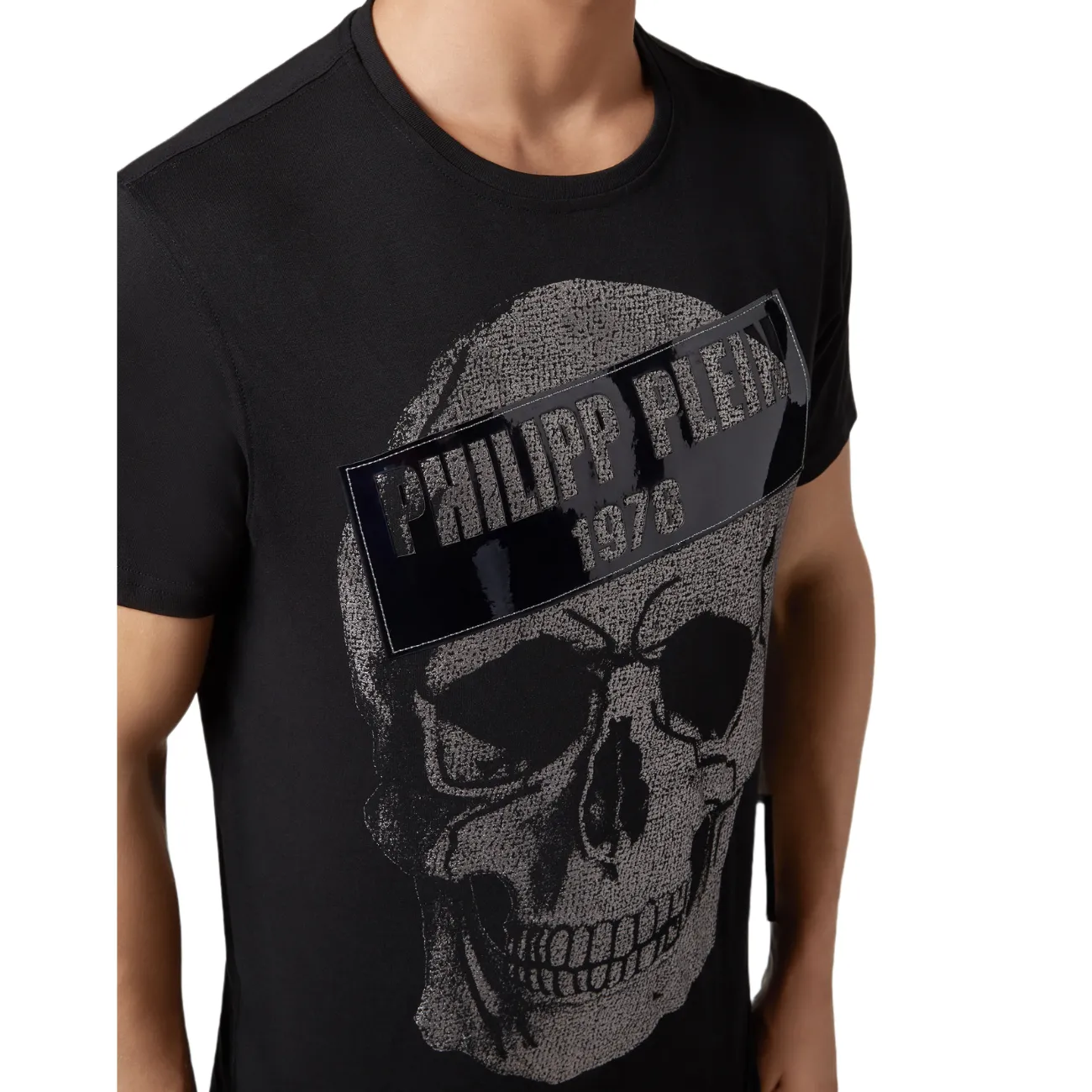 Philipp Plein Platinum Cut Round Neck Skull Men's T-Shirt