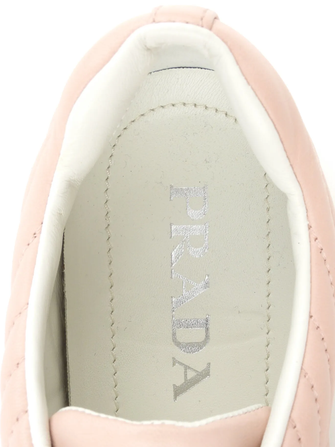 Prada Pink Quilted Leather Diagram Sneakers