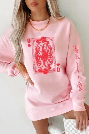 "Off To Ruin A Life" Double-Sided Graphic Crewneck (Light Pink) - Print On Demand