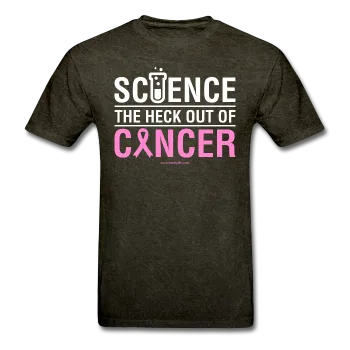 "Science The Heck Out Of Cancer" (White) - Men's T-Shirt