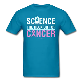 "Science The Heck Out Of Cancer" (White) - Men's T-Shirt