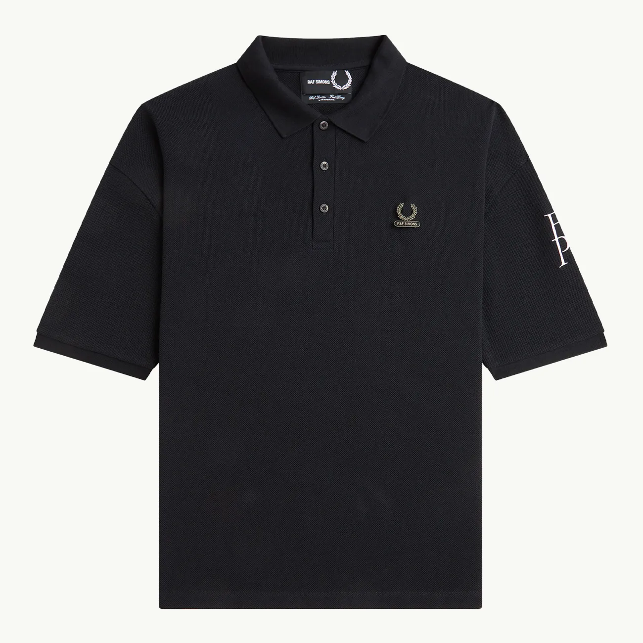 Raf Simons X FP Printed Over Sized Polo Shirt - Black