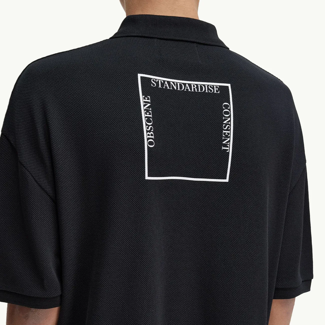 Raf Simons X FP Printed Over Sized Polo Shirt - Black